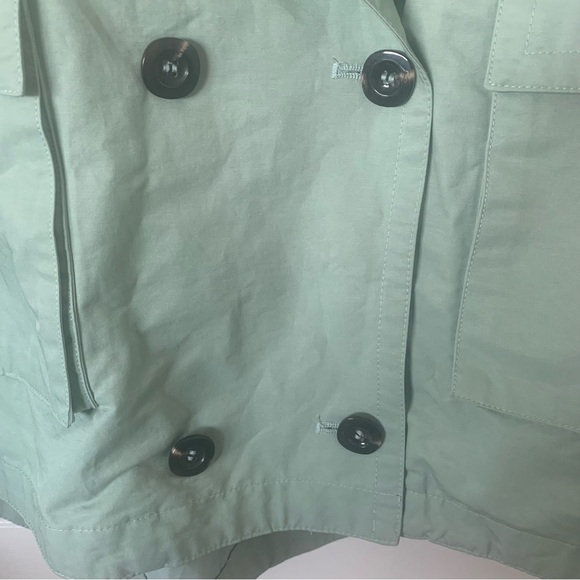 By Anthropologie Cropped Trench Coat – Mint – Size Large – NWT - Picture 9 of 16